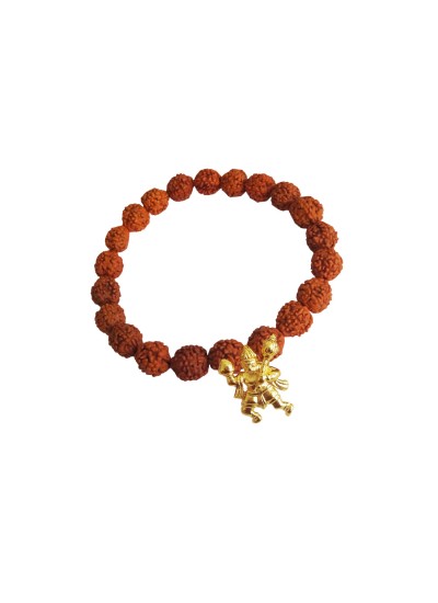 Hanuman Charm Rudraksha Bracelet For Men